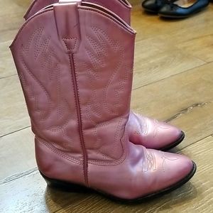 Girls Nordstrom pink metallic cowboy boots